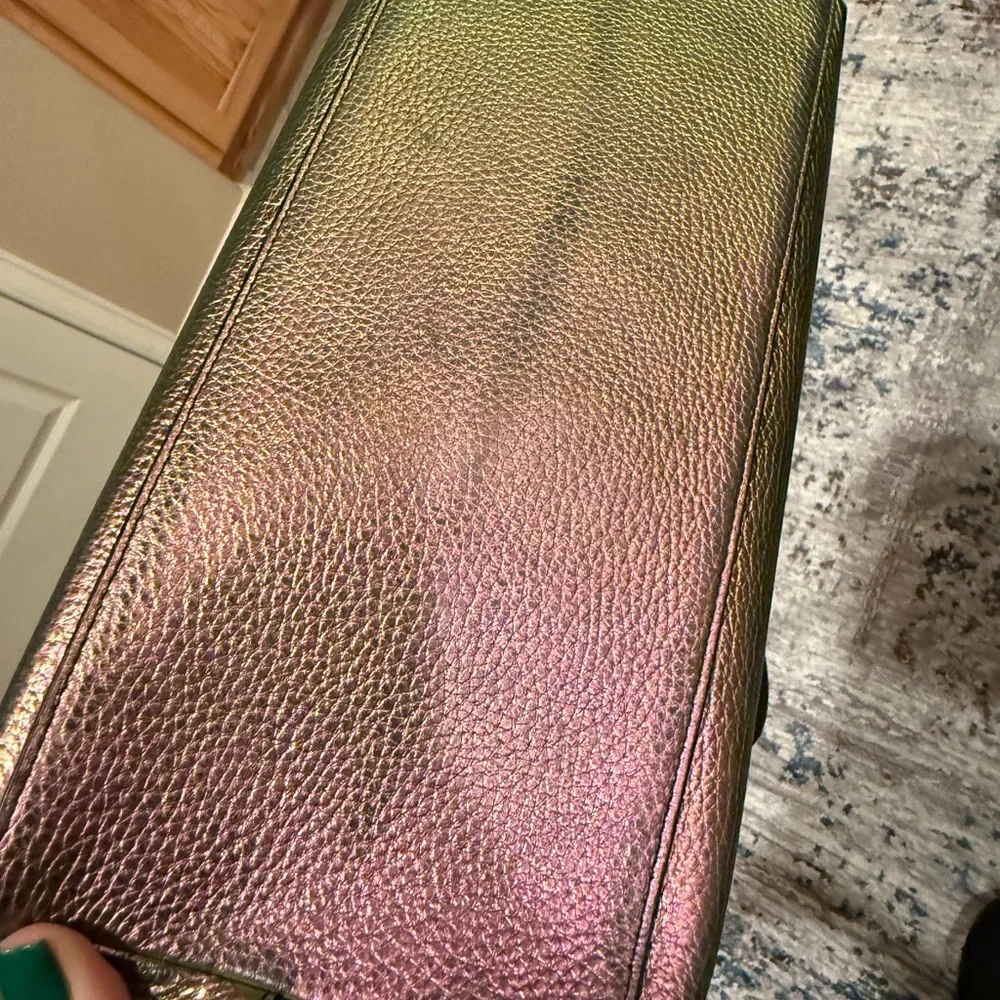 Coach Iridescent Tote Bag - Purple and Olive - Picture 5 of 5